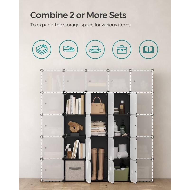 Modern Multi-Cube Storage Rack with Strong ABS Connectors and Secure Door Hooks for Tight Closure