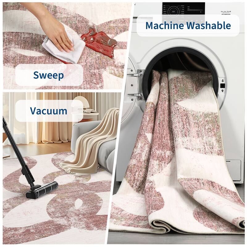 Modern Washable Area Rug Animal Snake Pattern Rug Home Decor Snake Carpet, Low Pile Non Slip Rug