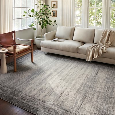 Alexander Home Grant Modern Abstract Border Area Rug