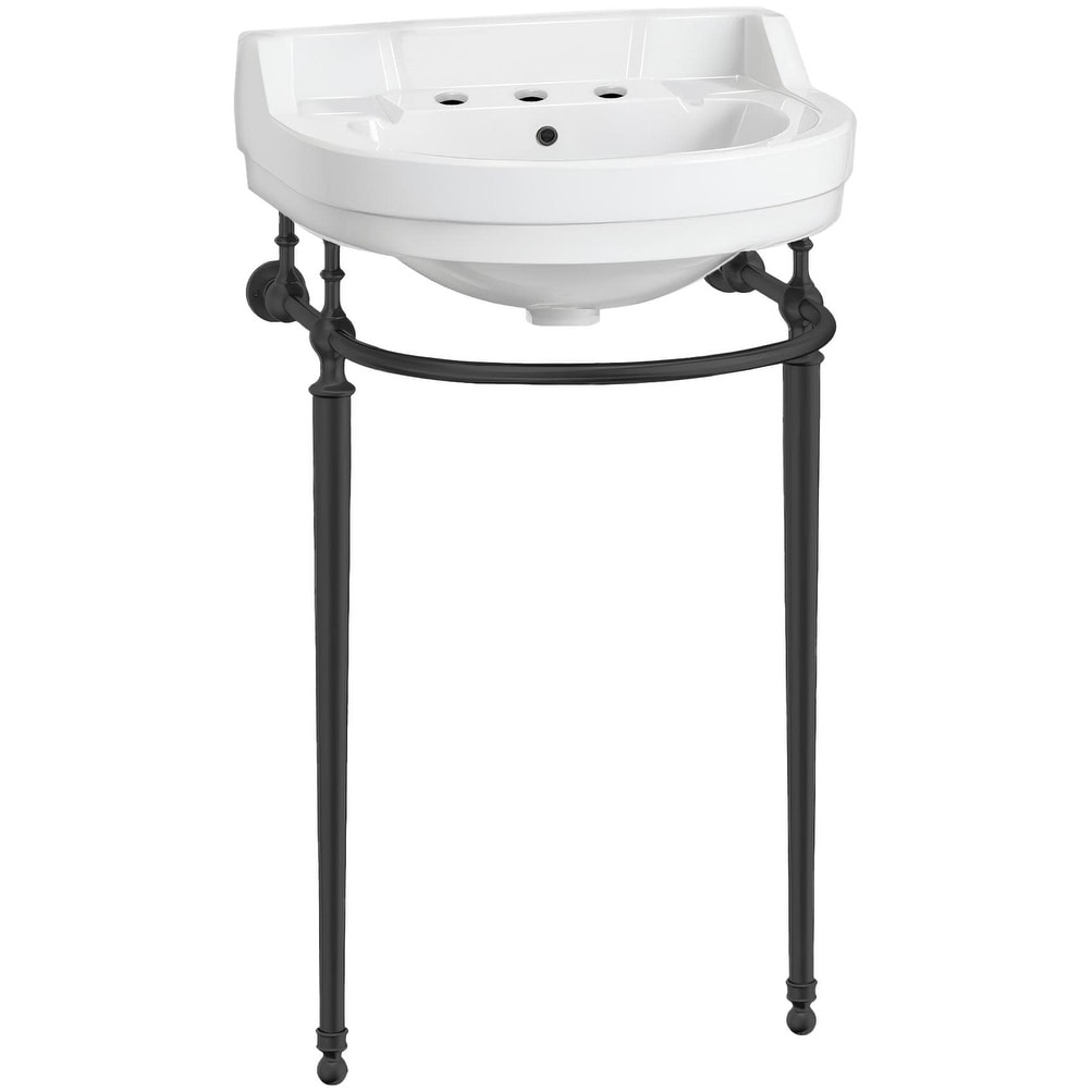 Whitehaus WHV022-L32-3H 21-5/8" Specialty Vitreous China Console