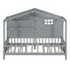preview thumbnail 7 of 16, Twin Size House Bed with Shelves with Window and Sparkling Light Strip on the Roof