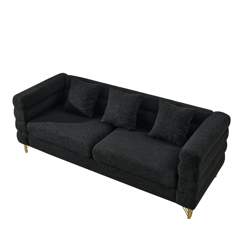 81 Inch Oversized 3 Seater Sectional Sofa with 3 Pillows