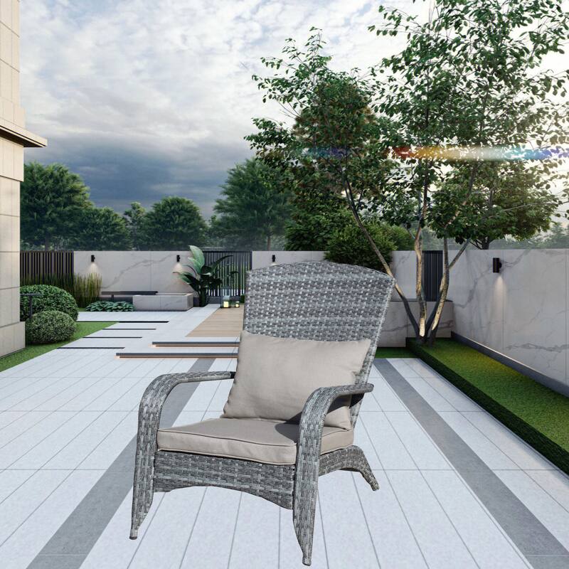 Patio Chair with Cushions( Grey Cushion) - Grey