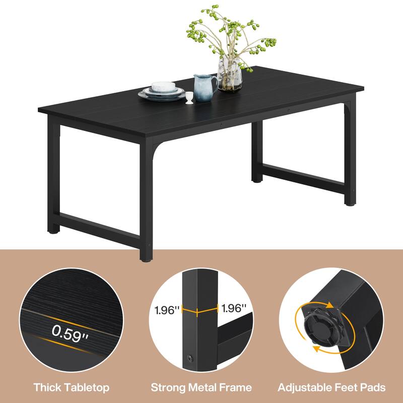 63 Inch Modern Kitchen Dining Table for 4-6