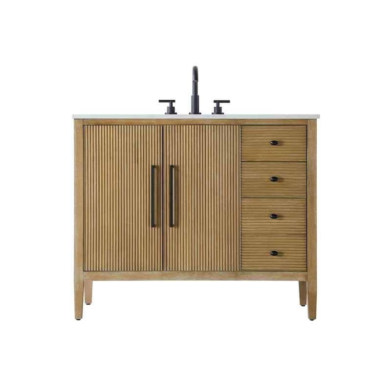 Elegant Lighting VF29642 Blakely 42" Free Standing Single Basin Vanity - Linen Oak