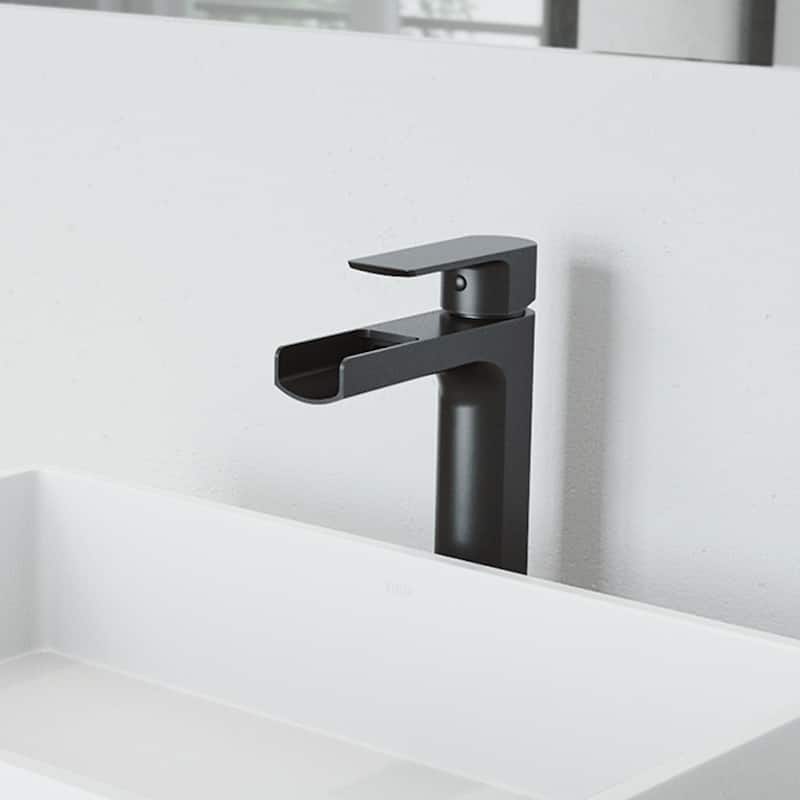 VIGO Amada 10" H Single Handle Single Hole Bathroom Vessel Faucet - 5.38"L x 1.88"W x 10.375"H