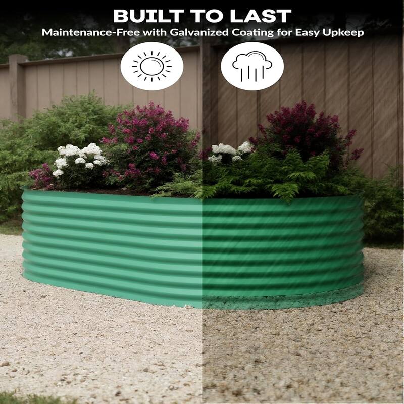 4-ft W x 8-ft L x 2-ft H Green Metal Raised Garden Bed(2-Pack)