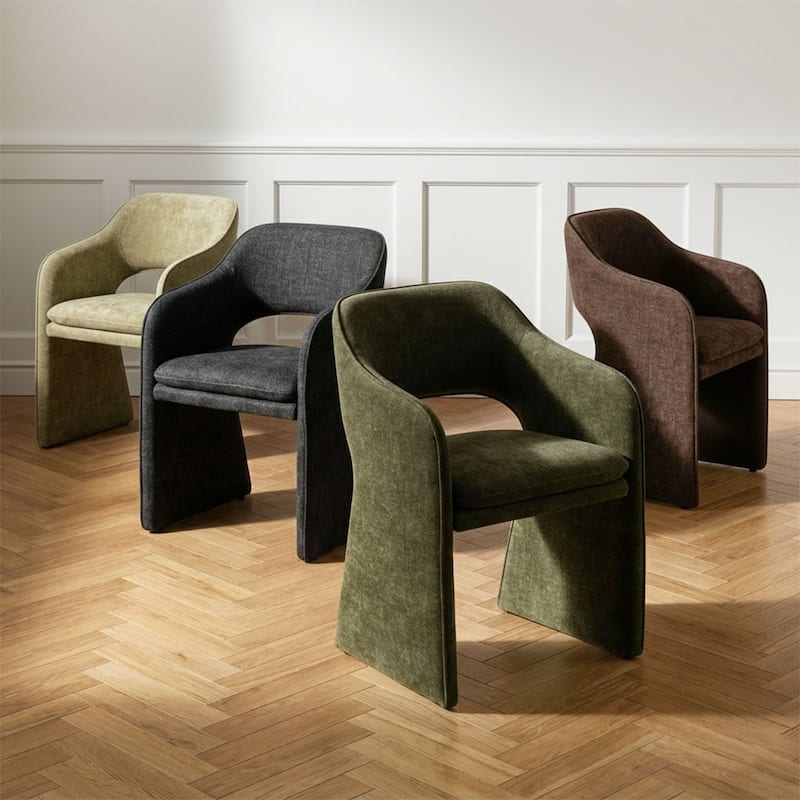 Upholstered Fabric Dining Armchair (Set of 2)