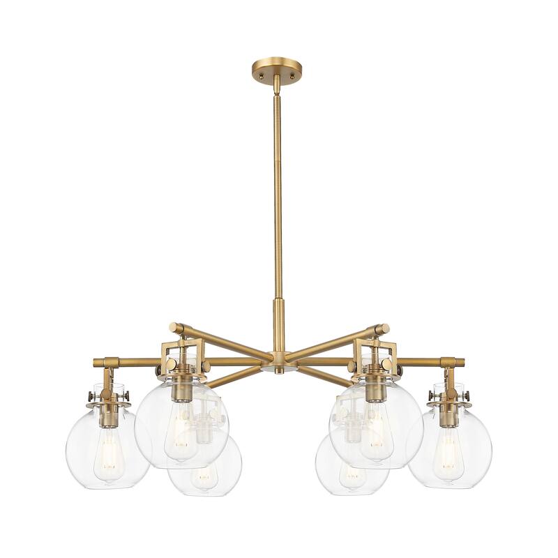 Innovations Lighting Downtown Urban - Newton Sphere - 6 Light 26" Stem Hung Chandelier