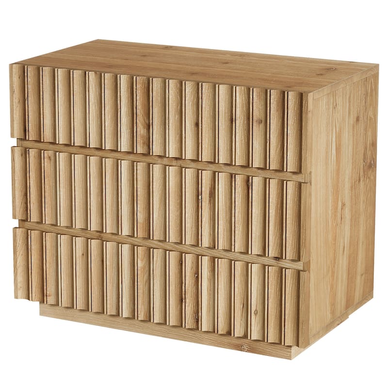 Oversized Solid Wood Nightstand with Drawers, 31.5" Night Stand Side Table Bedside Table End Table for Bedroom, Living Room