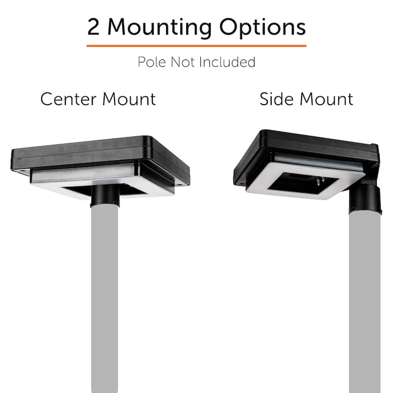 Contemporary Square Black Aluminum 3-Color Solar Post Light (Head Only)