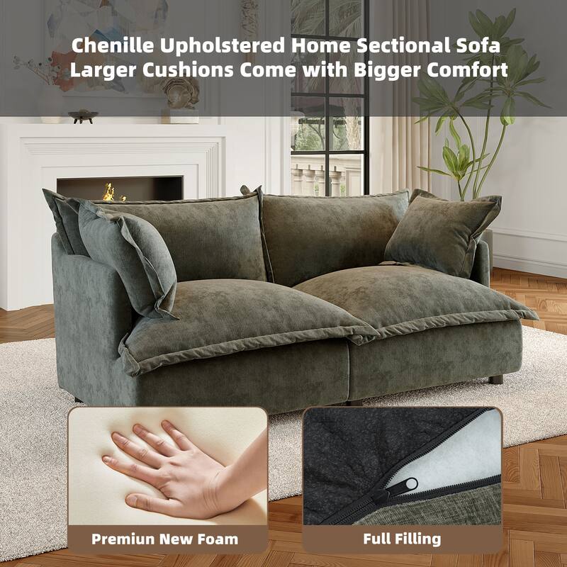 Cloud Chenille Upholstered Modular Sectional Sofa