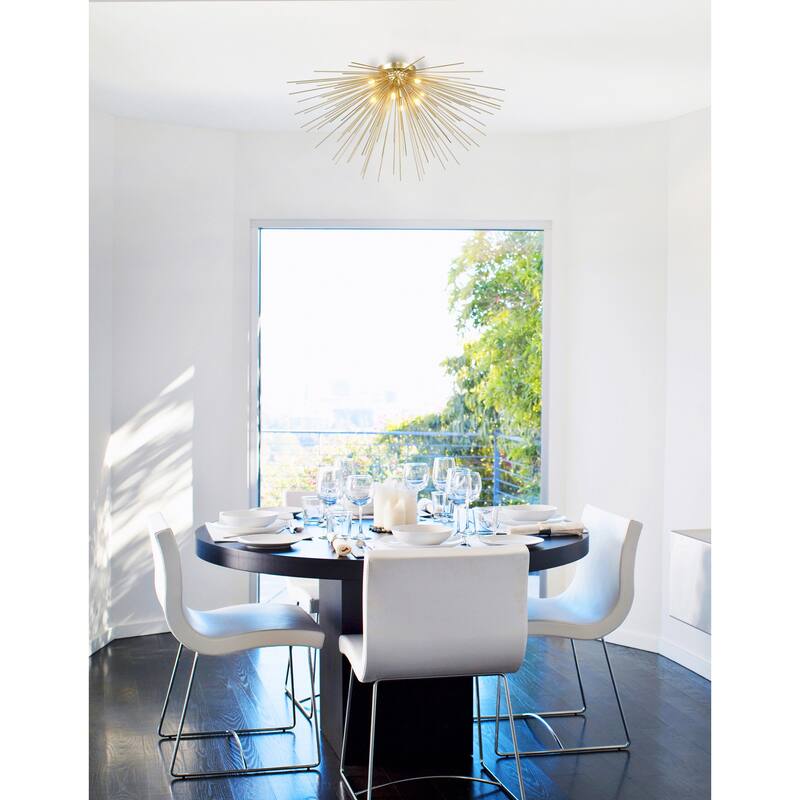 Savannah 8 Light Flush Mount With Gold Leaf Finish - Gold Leaf