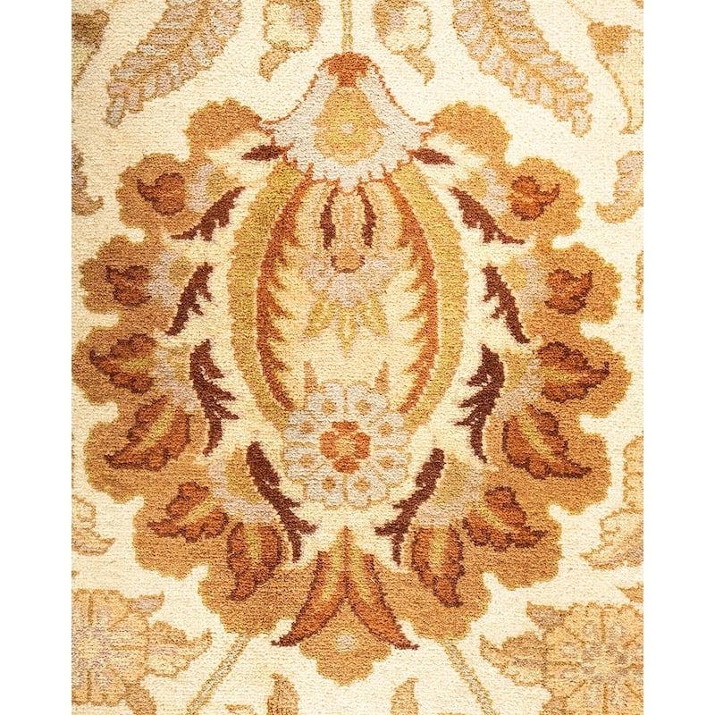 Overton Handknotted Wool Traditional Oriental Ivory Area Rug - 10' x 14'