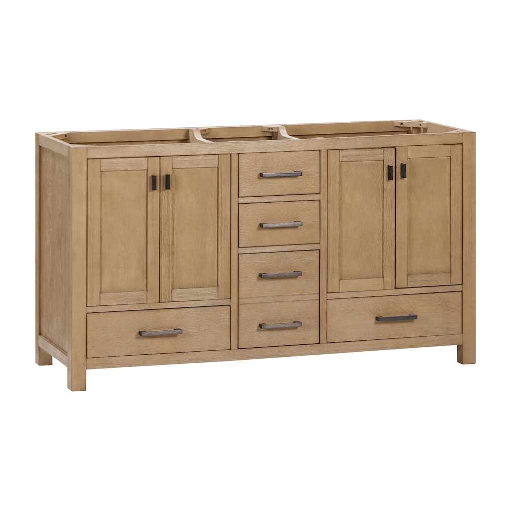 Avanity Modero 60 in. Double Vanity Only in Brushed Oak finish