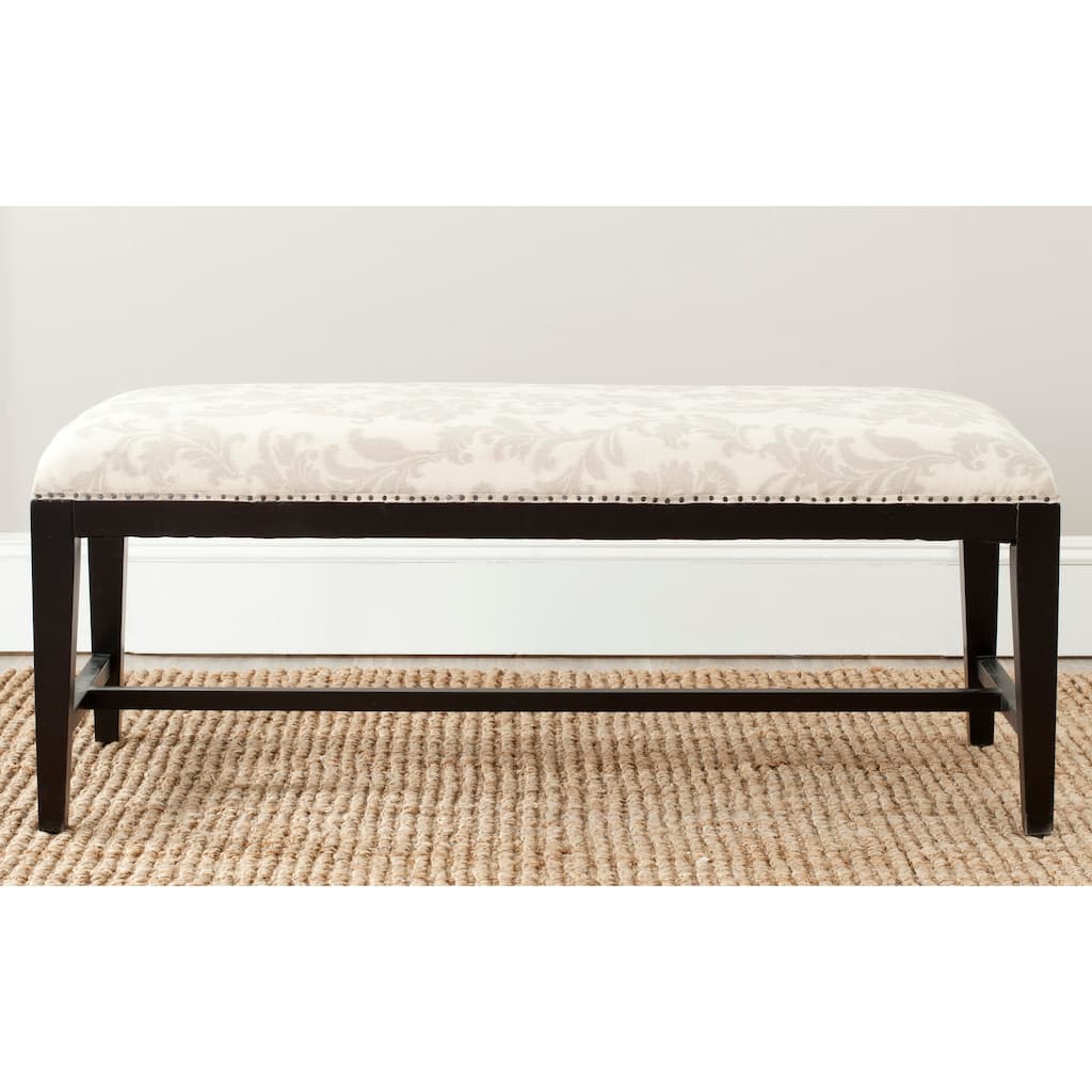 SAFAVIEH Tenisha Floral Beige Bench - 46" W x 19" D x 20" H - 46Wx19Dx20H