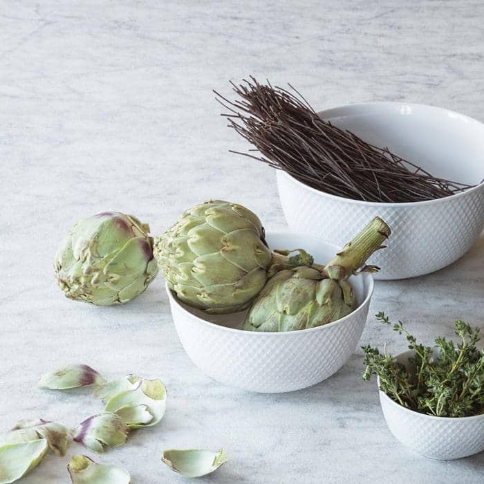 Lyngby Porcelæn Rhombe Bowl, White - Ø: 5.1"