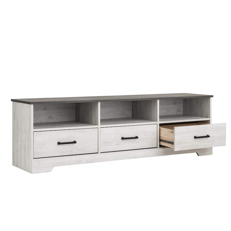Prepac Rustic Ridge 66" W TV Stand for Living Room, Entertainment Room - 66" W x 20" H x 16" D