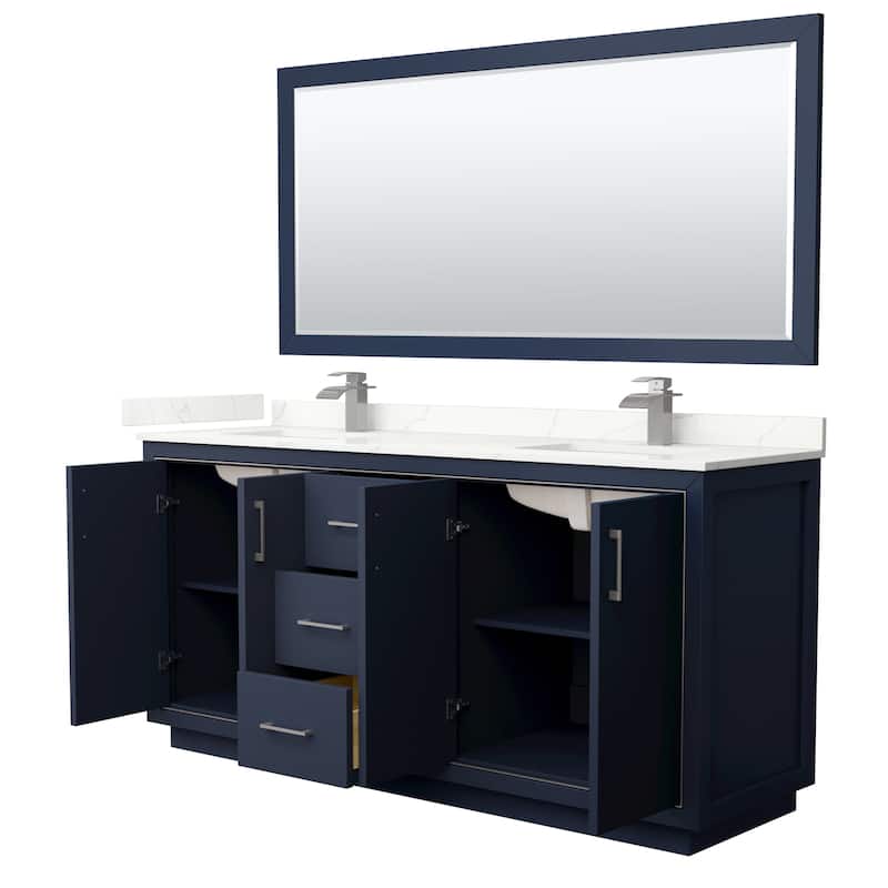 Icon 72-inch Double Vanity, Quartz Top, 70-inch Mirror
