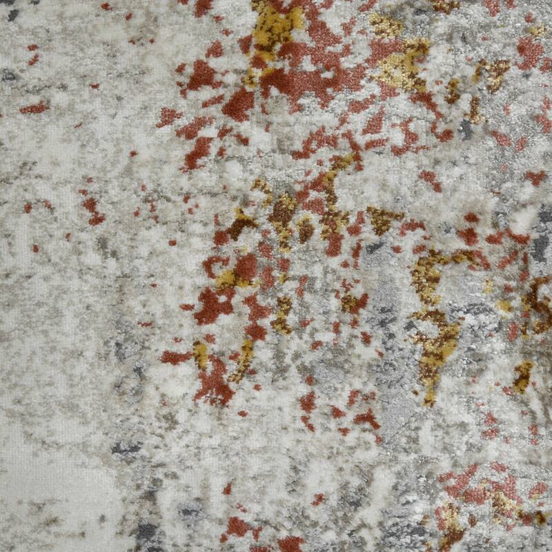 Sylvia Gracielle Ivory/Gray Polyester Blend Performance Area Rug