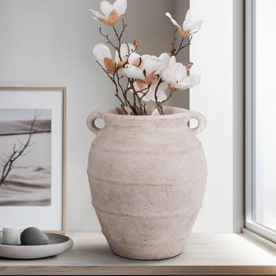 Sagebrook Home Artisan-inspired Ceramic Vase, Exquisite Earthen Variant, Perfect for Home Decor Enthusiasts