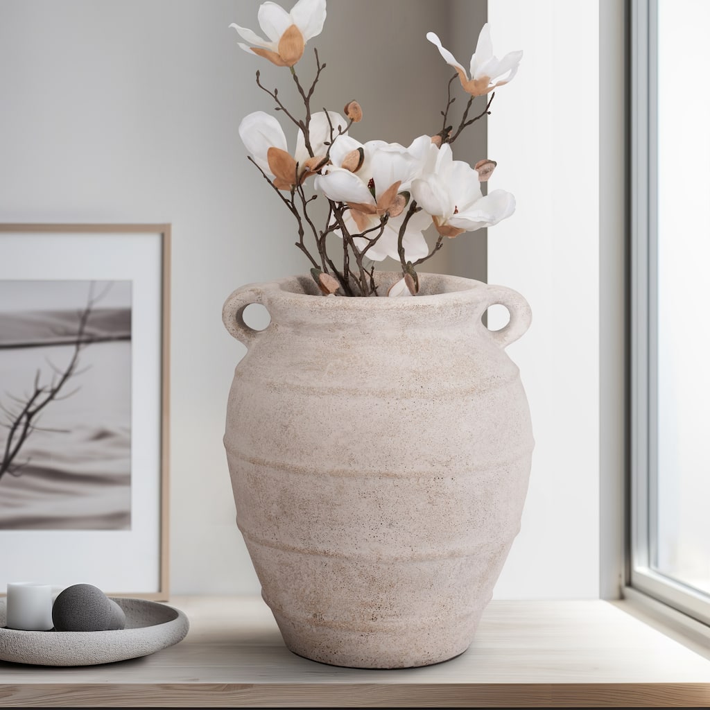 Sagebrook Home Artisan-inspired Ceramic Vase, Exquisite Earthen Variant, Perfect for Home Decor Enthusiasts