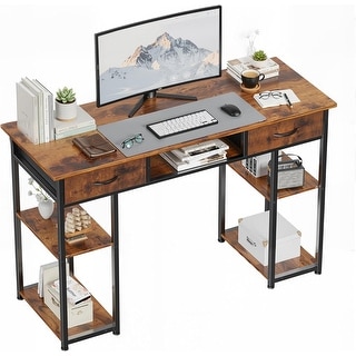 48-Inch Modern Home Office Desk with Storage Drawers, Study Work Gaming ...