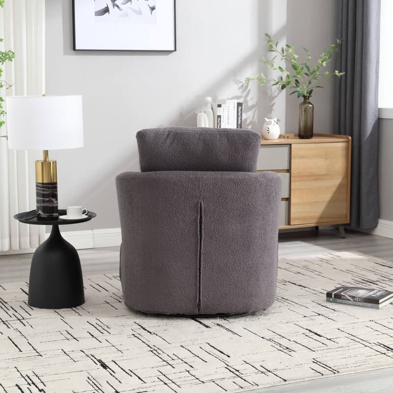 Swivel Barrel Chair, Comfy Round Accent Sofa Chair for Living Room, 360 Degree Swivel Barrel Club Chair, Leisure Arm Chair