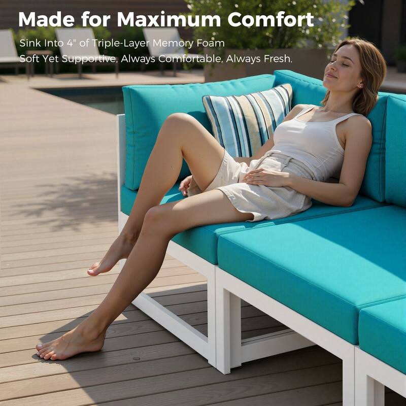 11-Piece Luxury Aluminum Outdoor Furniture Set with Chaise Lounge & Fire Pit Table, 29" Deep Seating Aluminum Patio Sectional