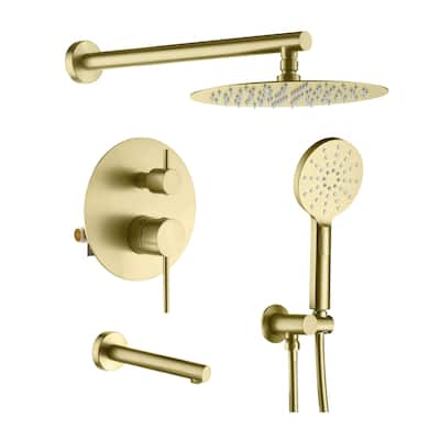 Circular Pressure Balanced 3-Function Shower System with Rough-In Valve