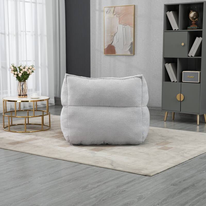 GDFStudio - COOLMORE Boucle Bean Bag Chair with Memory Foam Filling for Ultimate Comfort