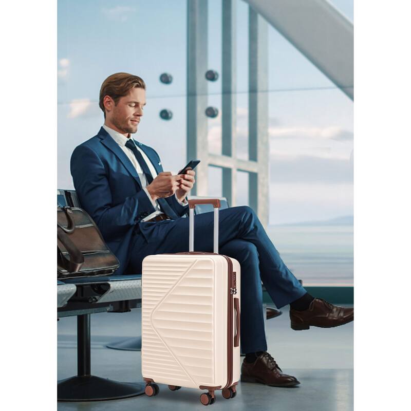 3 PCS in ABS Spinner Wheel Luggage, TSA Combination Lock for Big and Middle Size