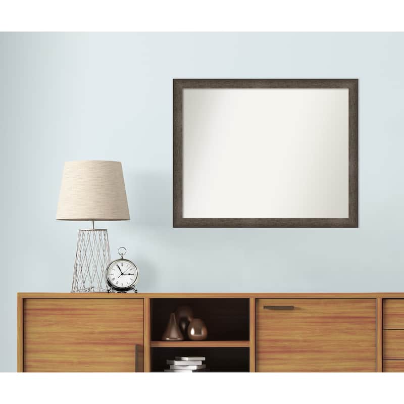 Dappled Narrow Non-Beveled Wood Framed Wall Mirror