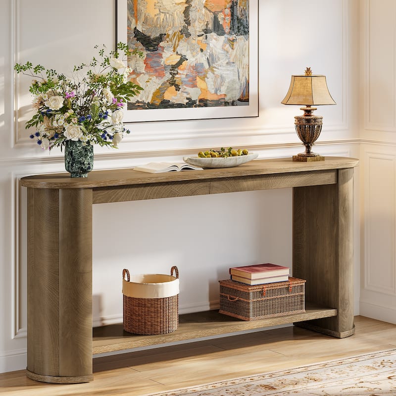 63" Console Sofa Table with Storage for Living Room/ Entryway/ Hallway - 13.8" D x 63" W x 31.5" H