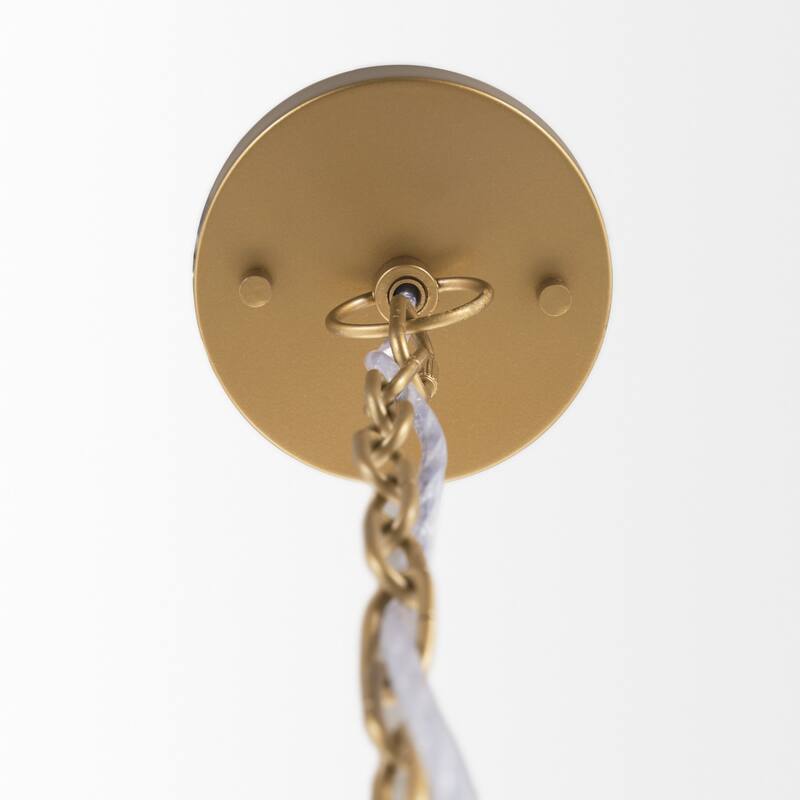 Sanne Antiqued Gold Metal w/ Silver Foil Large Pendant Light - 23.5L x 23.5W x 25.5H