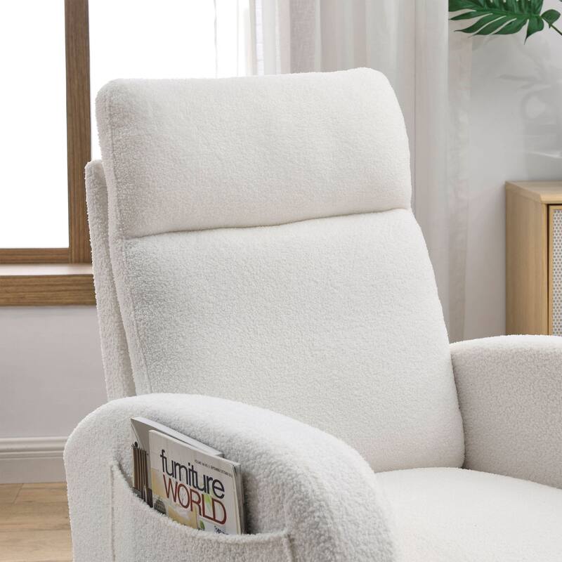 27.6"W Modern Accent High Backrest Living Room Lounge Arm Rocking Chair