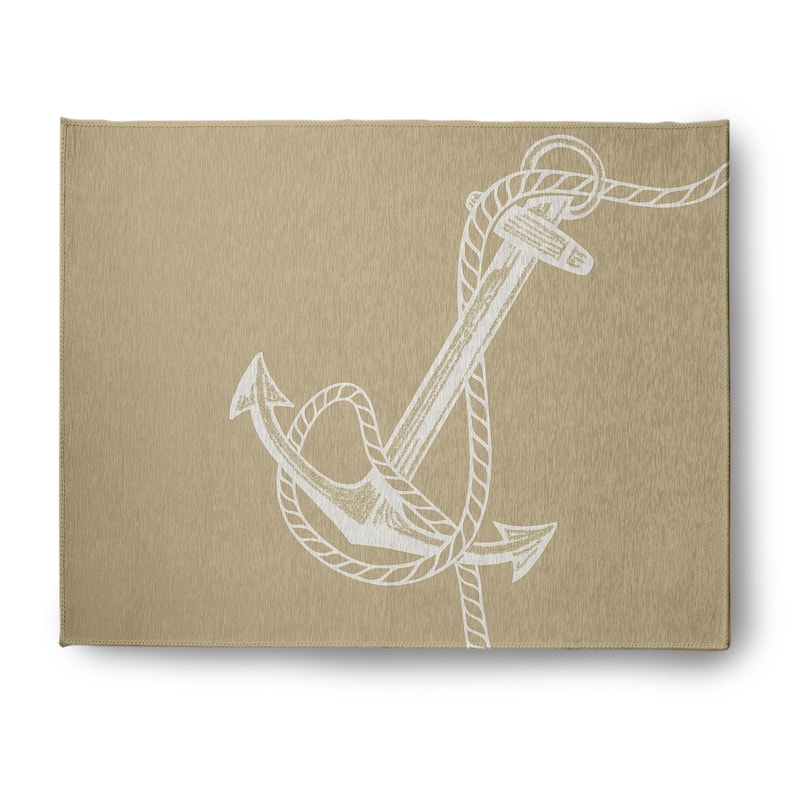 Anchored Nautical Indoor/Outdoor Rug - Taupe - 8' x 10'