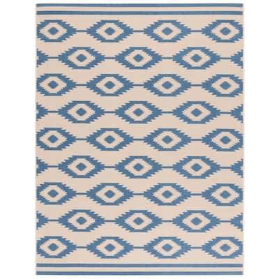 Martha Stewart Hakima Contemporary Rug - Blue/Creme - 6' 7" x 9'