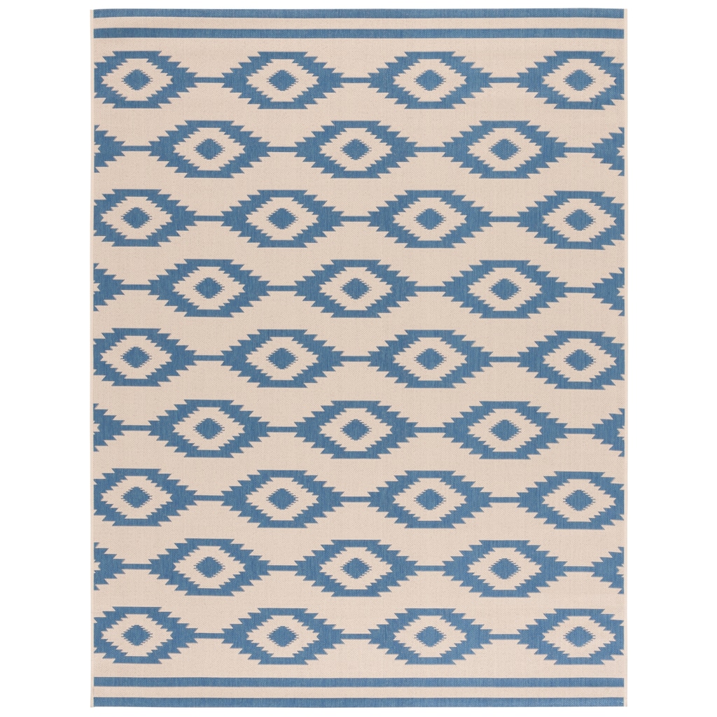 Martha Stewart Hakima Contemporary Rug - Blue/Creme - 6' 7" x 9'
