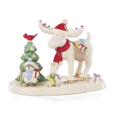 Lenox Marcel the Moose Delivering Gifts Figurine