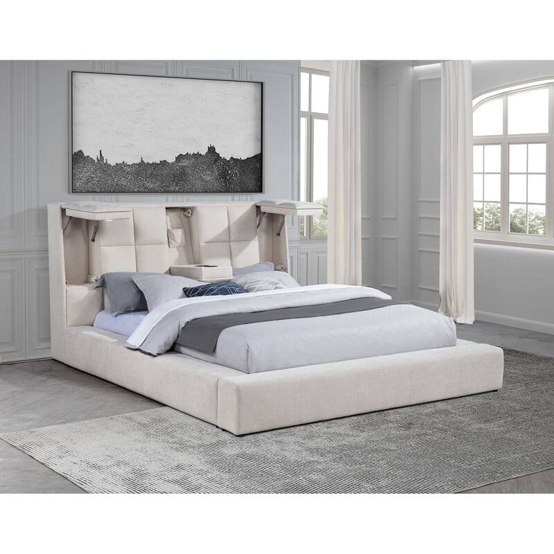 Dreux Upholstered Panel Platform Bed