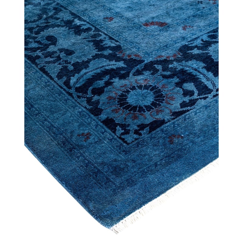 Vibrance, One-of-a-Kind Hand-Knotted Area Rug - Blue, 10' 2" x 13' 10" - 10' 2" x 13' 10"