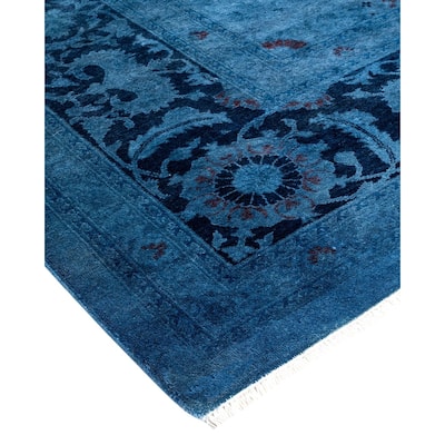 Vibrance, One-of-a-Kind Hand-Knotted Area Rug - Blue, 10' 2" x 13' 10" - 10' 2" x 13' 10"