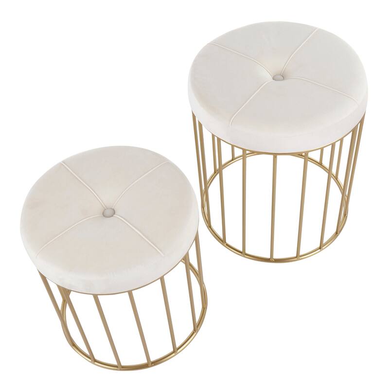 Canary Gold Nesting Ottomans