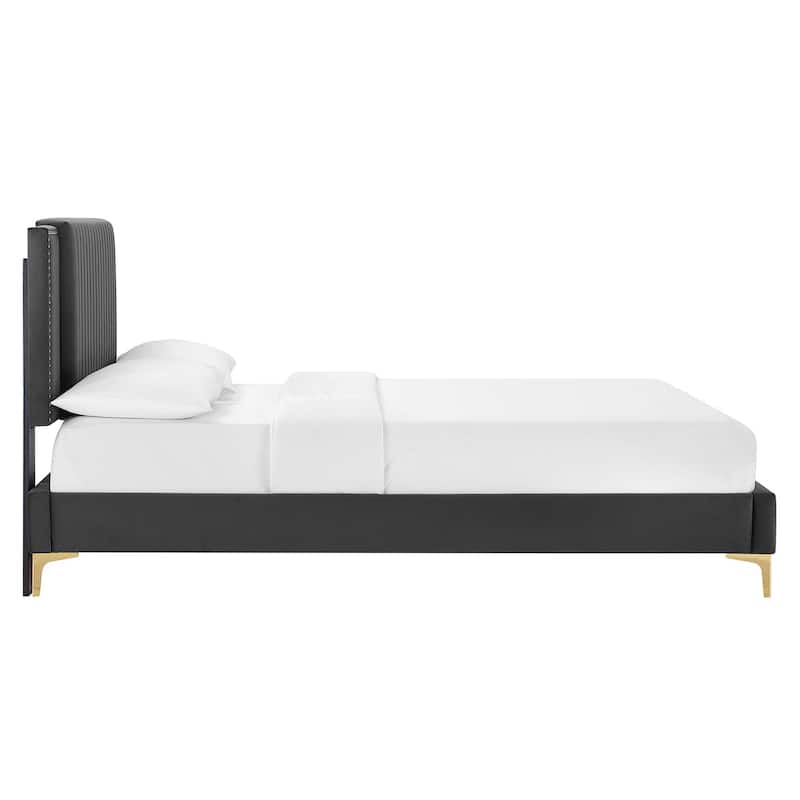 Zahra Channel Tufted Performance Velvet Full Platform Bed