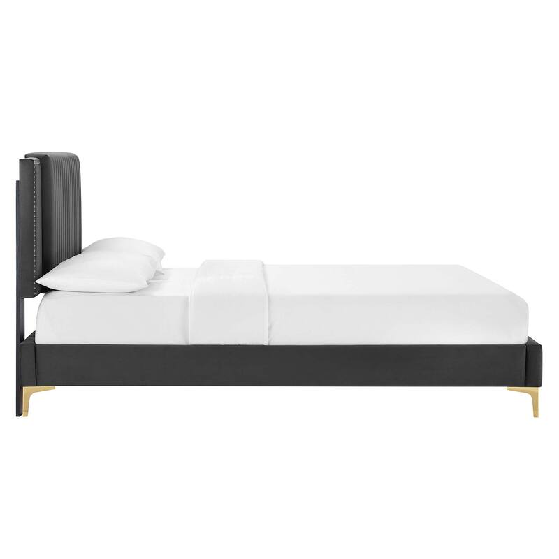 Zahra Channel Tufted Performance Velvet King Platform Bed