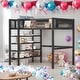 preview thumbnail 10 of 25, Twin Size Metal Loft Bed with 4-Tier Shelves and Storage for Home Black