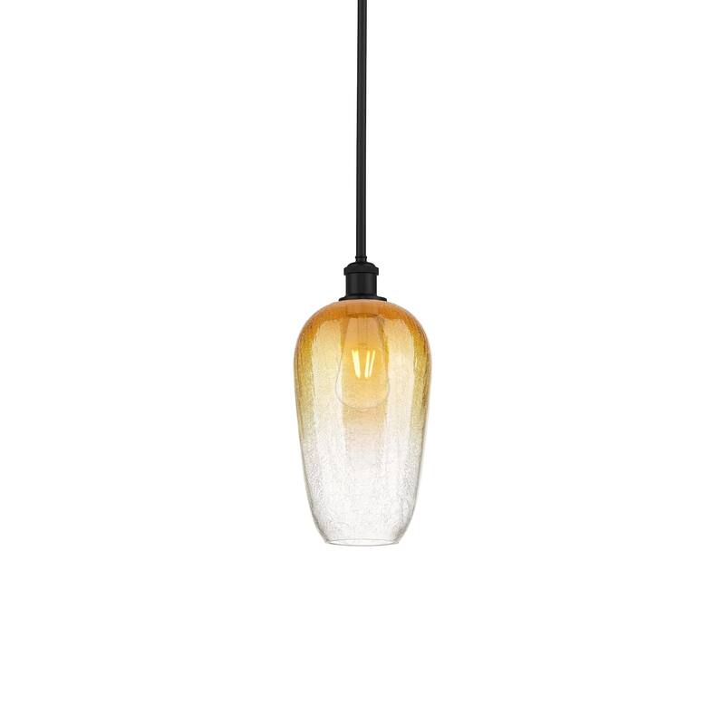 Innovations Lighting 516-1S-15-7 Brookhaven Flute Pendant Brookhaven - Matte Black / Amber
