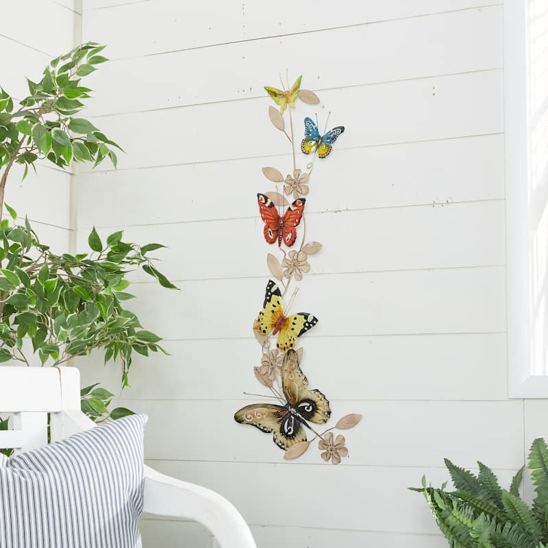 Multi Colored Metal Indoor Outdoor Butterfly Home Wall Decor