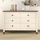 preview thumbnail 1 of 23, Wooden Storage Dresser with 6 Drawers,Storage Cabinet for kids Bedroom Cream